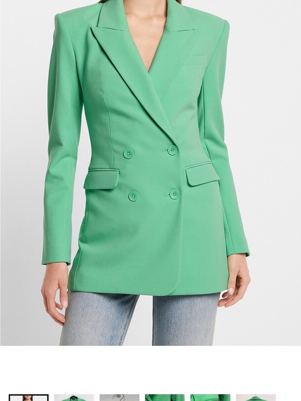 The Limited Mint Green Double-Breasted Blazer